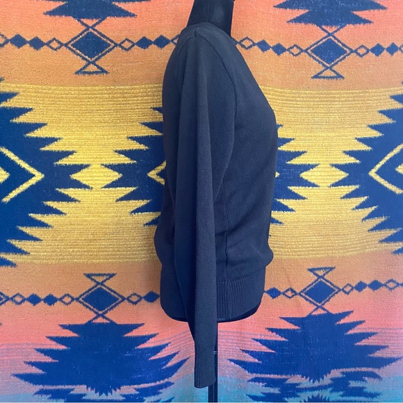 A+ by SAI Black Acrylic V neck Career Apparel pullover Sweater. Thick. Size XS. - Picture 3 of 13